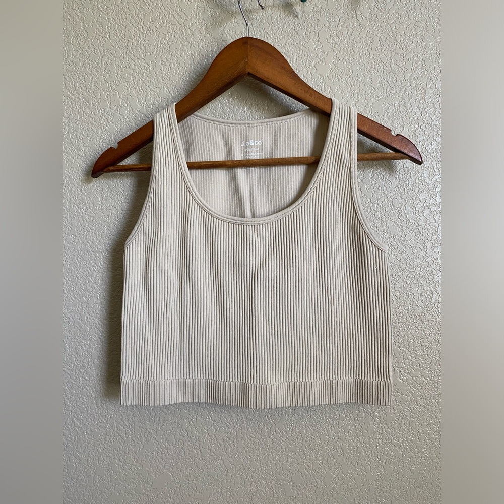 Tan color ribbed tank top
